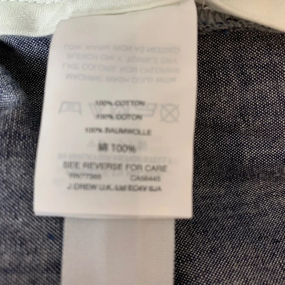J.Crew Trousers Mens 34x31 Blue Excellent Cone Denim Cotton Chambray Pants